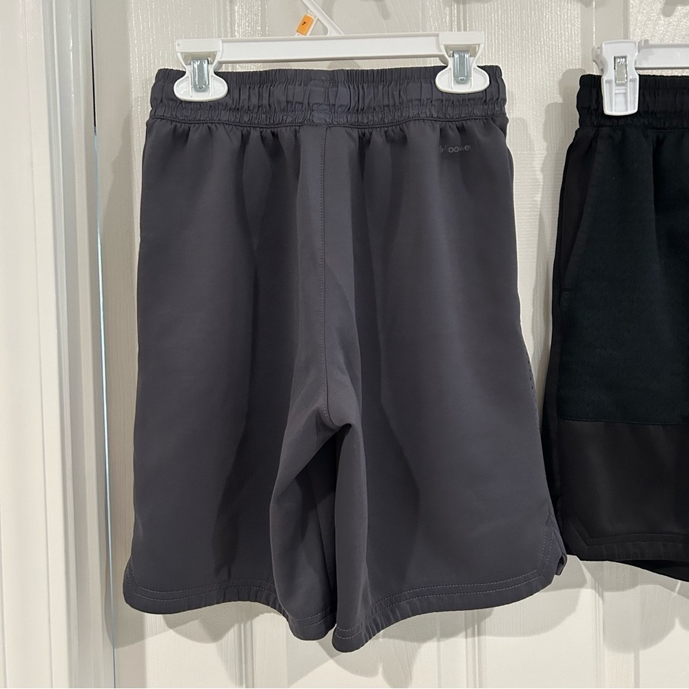 Russell Youth Boys Athletic Activewear Shorts Set Sz L 10/12 Black Gray Pockets - Picture 9 of 15
